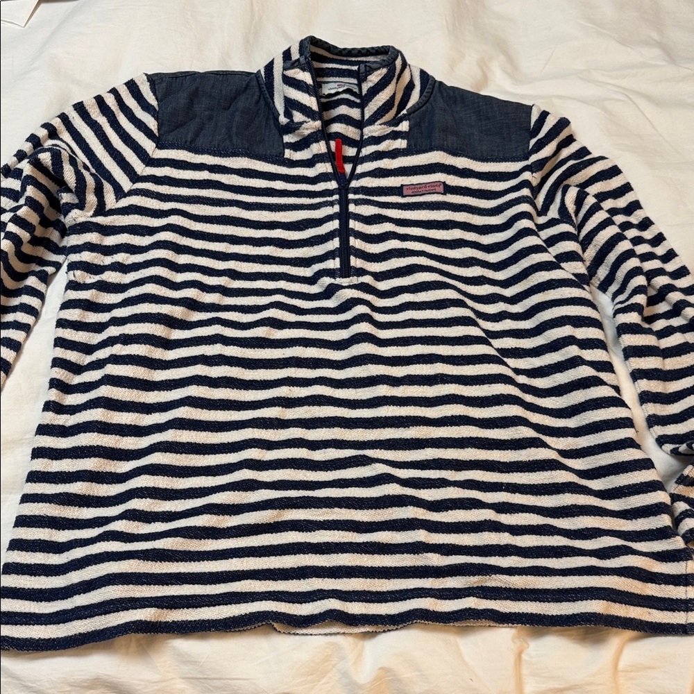 Vineyard Vines Navy and White Striped Women’s Sweater